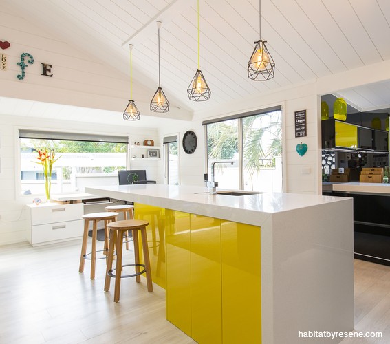 Bright yellow kitchen
